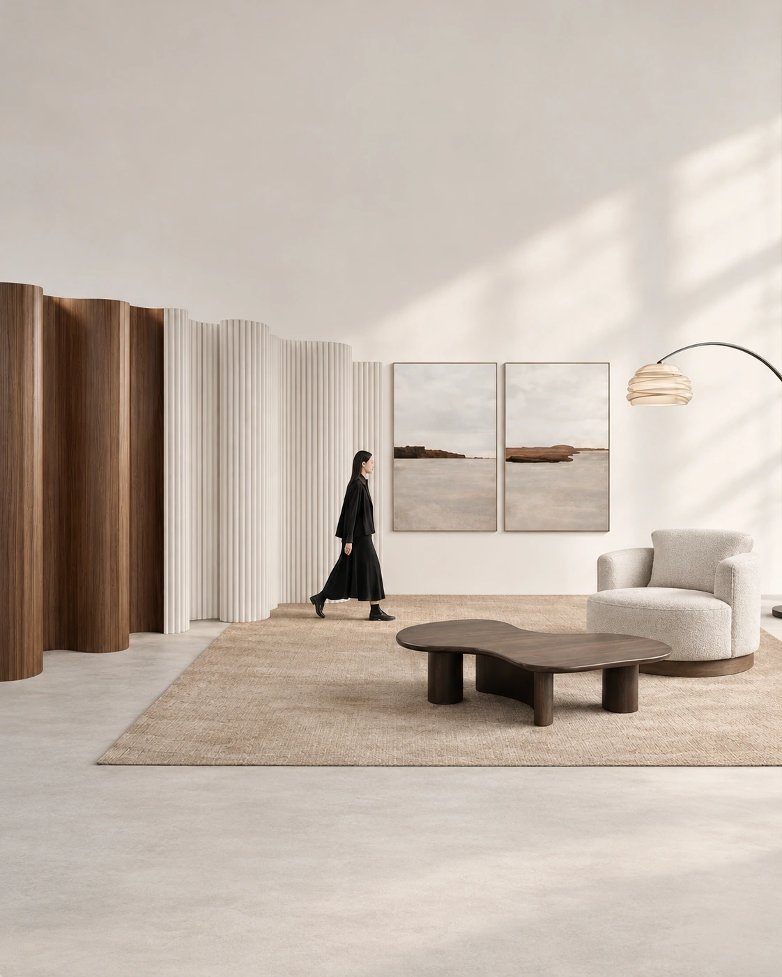 Interior furniture display with a seating area