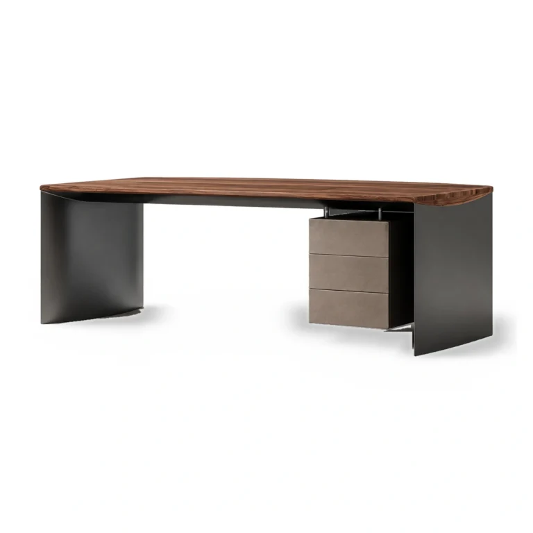 Home office desk on a white background