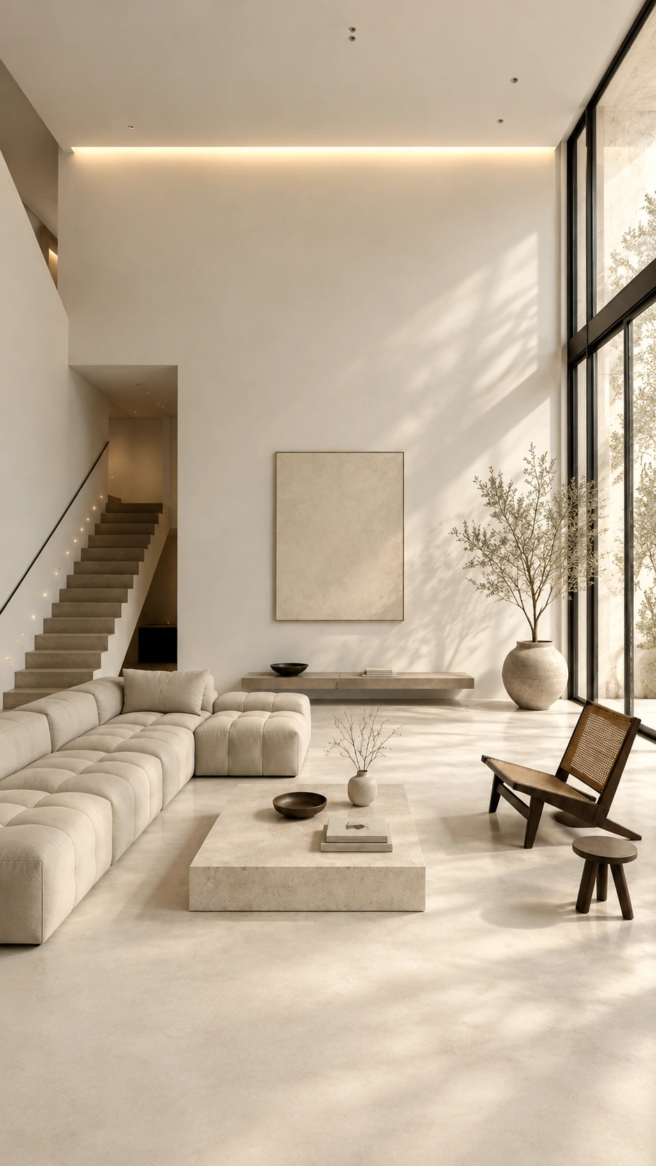 Living room furniture in a bright interior